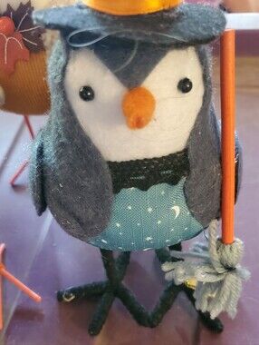 Decorative Blue Grey Felt Penguin Bird with Orange Beak 2022 Target Featherly Fr